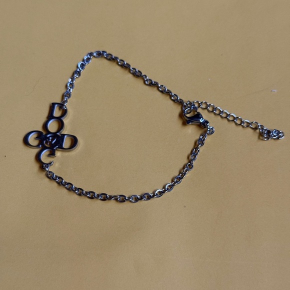 Silver Chain Bracelet with Logo Charm - Picture 3 of 3
